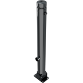 Ornamental bollard | Series 482B | � 82 mm | foldable, self-engaging lockto be fixed by plugs, with base plate 100 x 150 mm | with triangular locking mechanism acc. with DIN 3223 | without eyelet